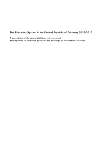 The Education System in the Federal Republic of Germany 2012/2013