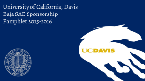 University of California, Davis Baja SAE Sponsorship Pamphlet