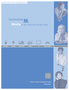 Generation M: Media in the lives of 8-18 Year Olds