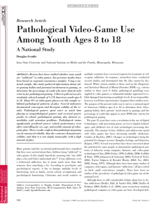 Pathological Video-Game Use Among Youth Ages 8 to 18: A