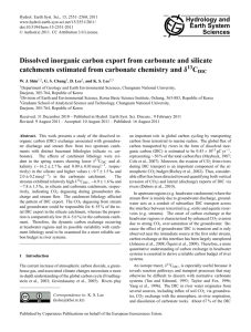 Dissolved inorganic carbon export from carbonate and silicate