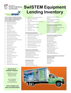 SwISTEM Equipment Lending Inventory