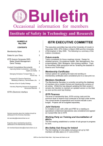 ISTR Bulletin NUMBER 42 - Institute of Safety in Technology and