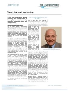 Trust, fear and motivation by George Telfer