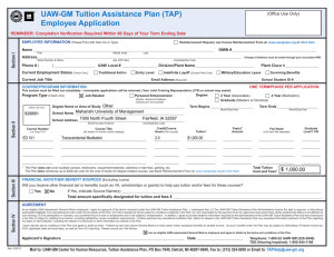 UAW-GM Tuition Assistance Plan (TAP) Employee Application