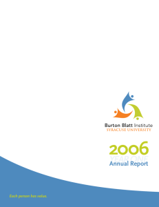 2006 Annual Report [PDF file] - Burton Blatt Institute at Syracuse