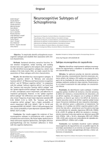 Neurocognitive Subtypes of Schizophrenia