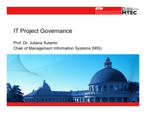IT Project Governance - ETH - DMTEC