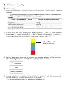 Chemistry Review – Answer Key Chemistry Review