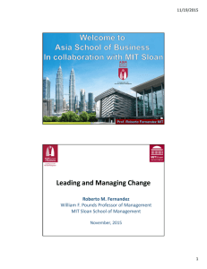 Action Learning at Asia School of Business Leading and Managing