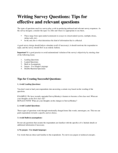 Writing Survey Questions: Tips for effective and relevant questions