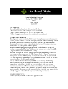 Juvenile Justice Capstone - Portland State University