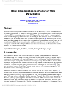 Rank Computation Methods for Web Documents