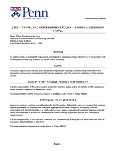 2363 - Spousal and Dependent Travel and Entertainment