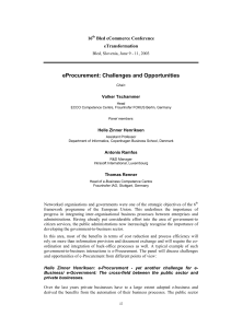 eProcurement: Challenges and Opportunities