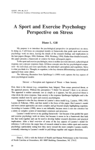 A Sport and Exercise Psychology Perspective on Stress