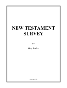 new testament survey - Institute of Biblical Studies