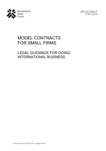 Model Contracts for Small Firms