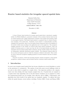 Fourier based statistics for irregular spaced spatial data