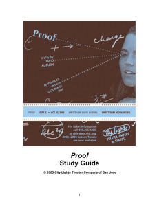 Proof Study Guide - City Lights Theater Company