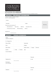 Limkokwing Malaysia Application Form