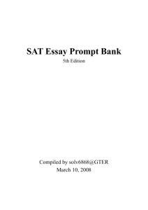SAT Essay Prompt Bank