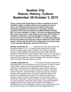 Quebec City Nature, History, Culture September 28