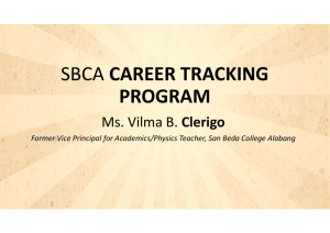 sbca career tracking program - Center for Educational Measurement