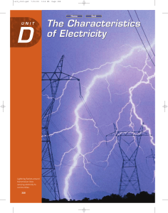 The Characteristics of Electricity The