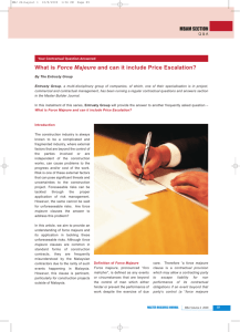 What is Force Majeure and can it include Price Escalation?