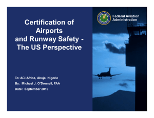 Certification of Airports and Runway Safety