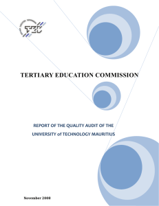Quality Audit Report - Tertiary Education Commission