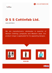 DSS Cottinfab Ltd., New Delhi - Manufacturer & Exporter of Women's