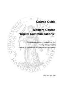 Course Guide Masters Course “Digital Communications”