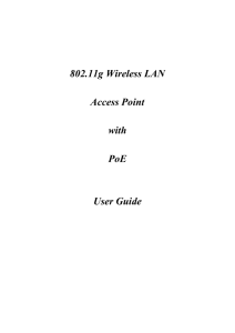 802.11g Wireless LAN Access Point with PoE User Guide