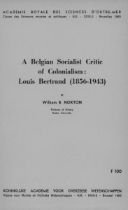 A Belgian Socialist Critic of Colonialism: Louis Bertrand (1856