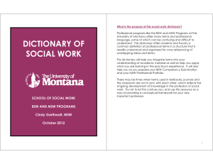 dictionary of social work