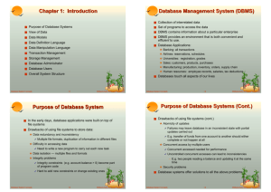 Purpose of Database System Purpose of Database Systems