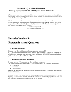 Edit of FAQ for Hercules: IBM Mainframe Emulator
