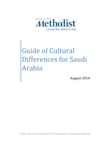 Guide of Cultural Differences for Saudi Arabia