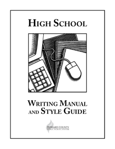 High School Writing Manual and Style Guide