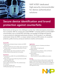 Secure device identification and brand protection against counterfeits
