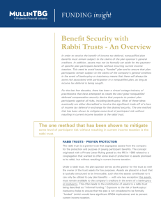 Benefit Security with Rabbi Trusts - An Overview