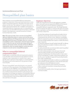 Nonqualified plan basics