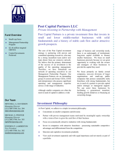 Post Capital Partners LLC Private Investing In Partnership