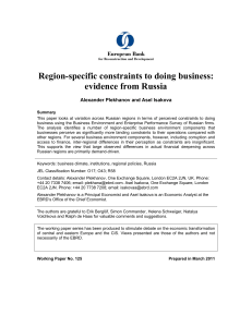 Region-specific constraints to doing business: evidence