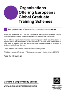 Organisations Offering European / Global Graduate Training Schemes