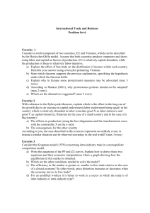 International Trade and Business Problem Set 6 Exercise 1