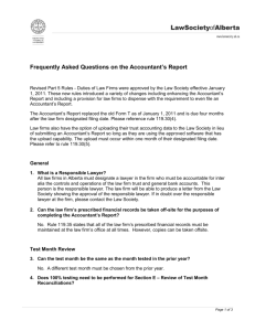 Frequently Asked Questions on the Accountant's Report