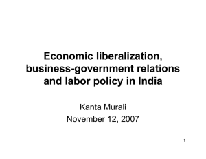 Economic liberalization, business-government relations and labor
